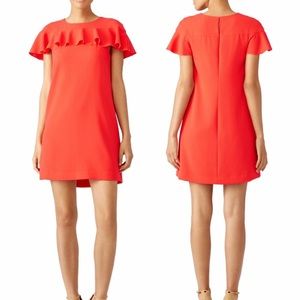 NWT Trina Turk Splash Ruffle Front Crepe Dress